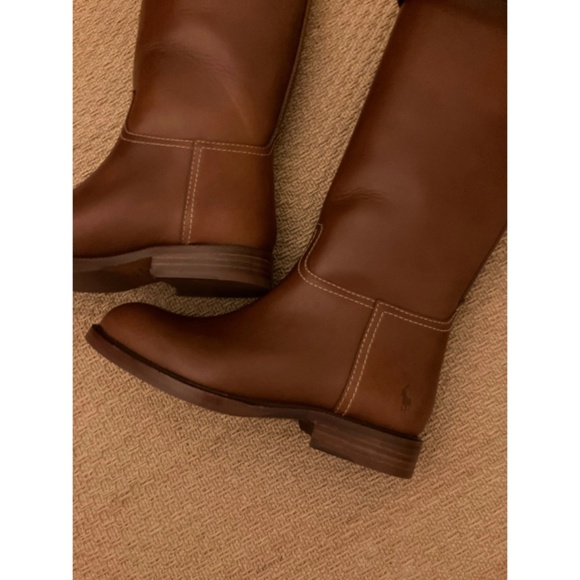 NWOT POLO RALPH LAUREN camel riding boots with buckle size 6.5 - Picture 2 of 8